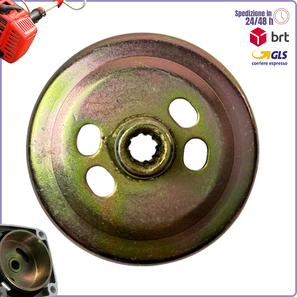 Campana Frizione 9 Denti per Decespugliatore 45cc–52cc | Innesto asta 9 denti | Ø int. 78 / Ø est. 82