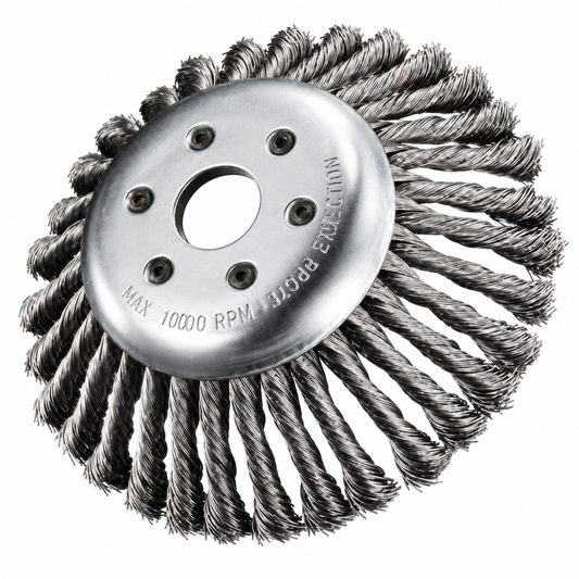Spazzola Conica Ø 170 mm foro 25,4 mm per Decespugliatore 32 Mazzetti Acciaio