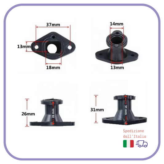 COLLETTORE di aspirazione carburatore per MOTOSEGA 25cc zenoah cinese 2500