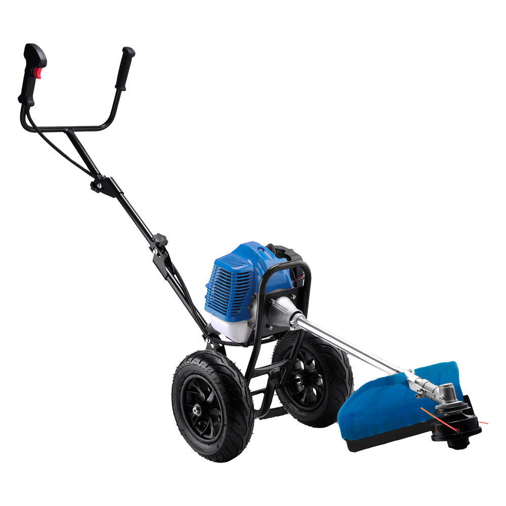 Decespugliatore a Ruote 52 cc 2 HP con Disco 3 Denti e Motore 2 Tempi
