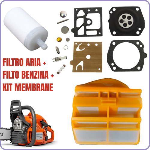 Kit Membrane Carburatore Walbro K10-HD con Filtro Aria e Benzina per Husqvarna 450