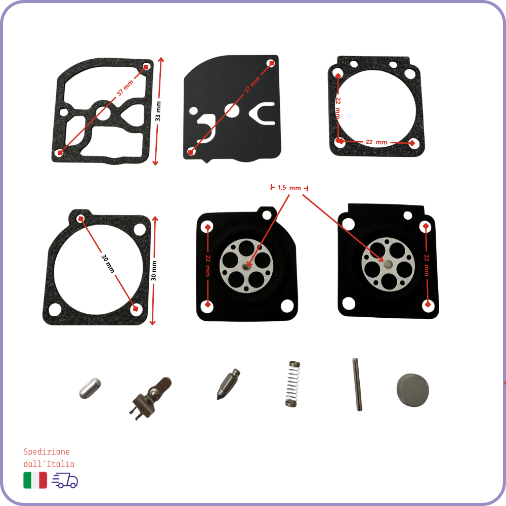 Kit de membrana de carburador Zama C1Q para motosierra Husqvarna 50 51 55