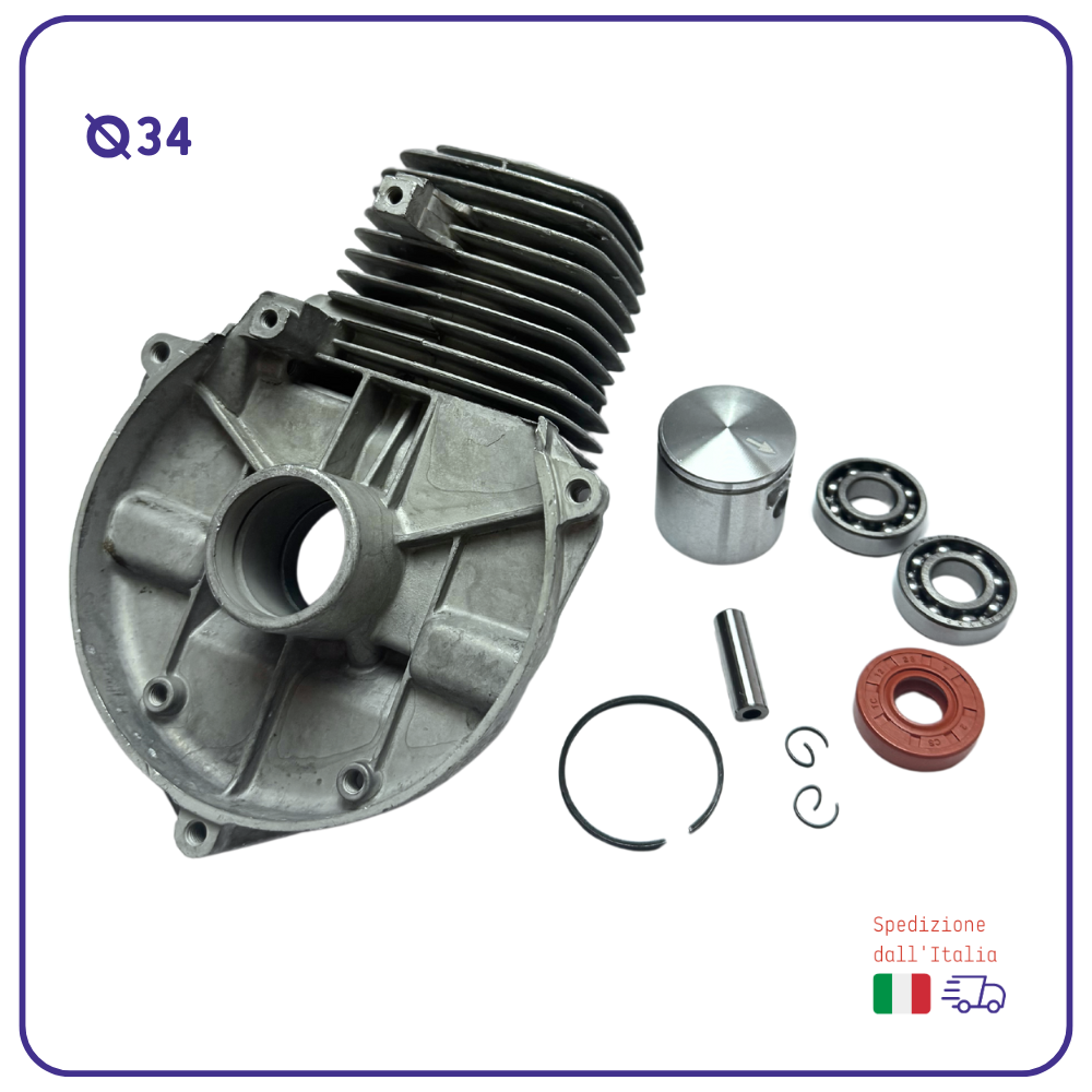 Kit cilindro e Pistone diametro 34 mm per Oleo Mac Sparta e Efco stark