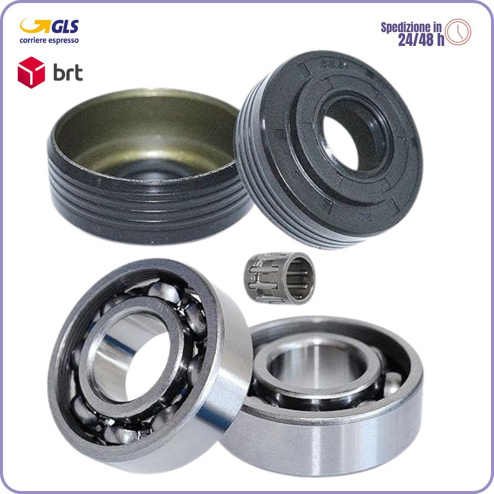Kit Revisione Motore per Motosega Husqvarna 340 345 350 – Paraolio, Cuscinetti, Gabbia Rulli