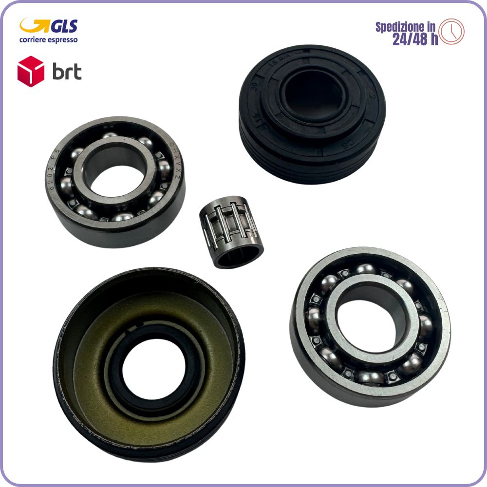 Kit Revisione Motore per Motosega Husqvarna 340 345 350 – Paraolio, Cuscinetti, Gabbia Rulli