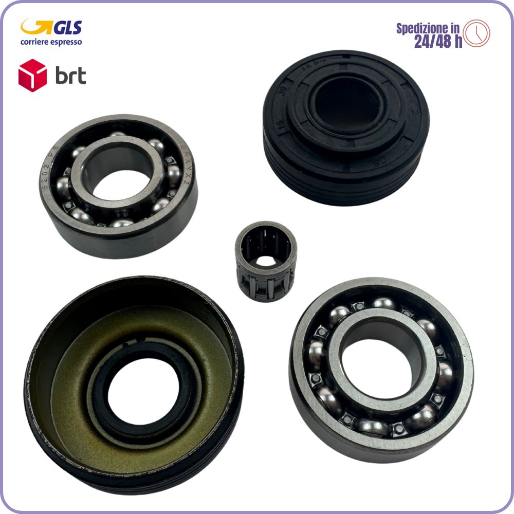 Kit Revisione Motore per Motosega Husqvarna 340 345 350 – Paraolio, Cuscinetti, Gabbia Rulli