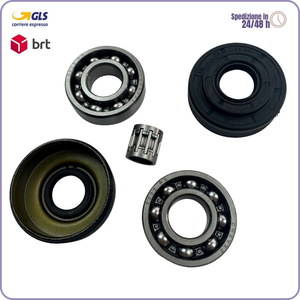 Kit Revisione Motore per Motosega Husqvarna 340 345 350 – Paraolio, Cuscinetti, Gabbia Rulli