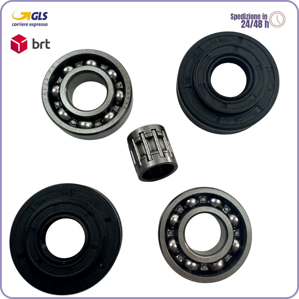 Kit Revisione Motore per Motosega Husqvarna 340 345 350 – Paraolio, Cuscinetti, Gabbia Rulli