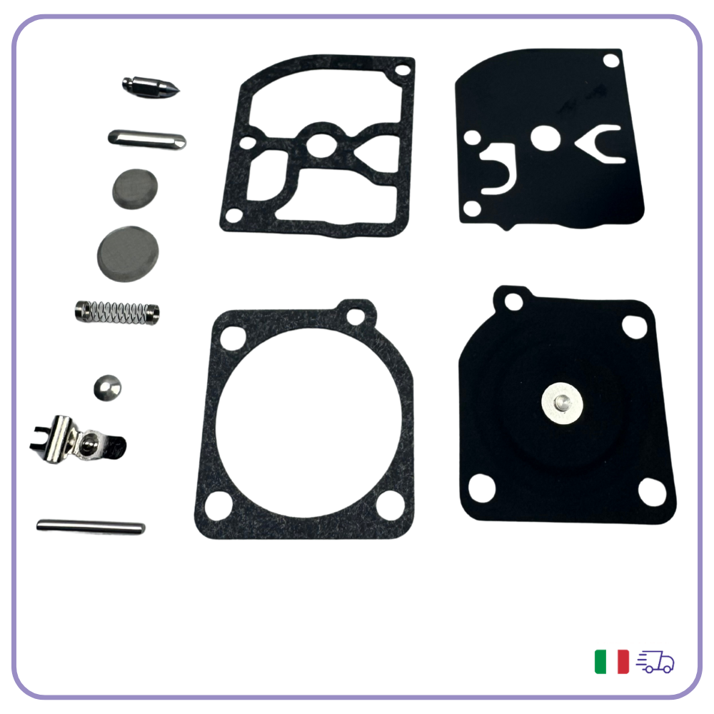 Kit de reparación de carburador Zama RB-137 para Husqvarna, Dolmar, Stihl, Poulan – Membranas, Manguera, Cebador, Filtro