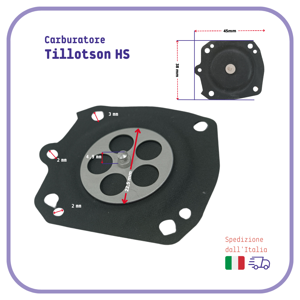 Ricambi MEMBRANE per carburatore TILLOTSON HS motosega Oleomac Stihl Alpina Echo