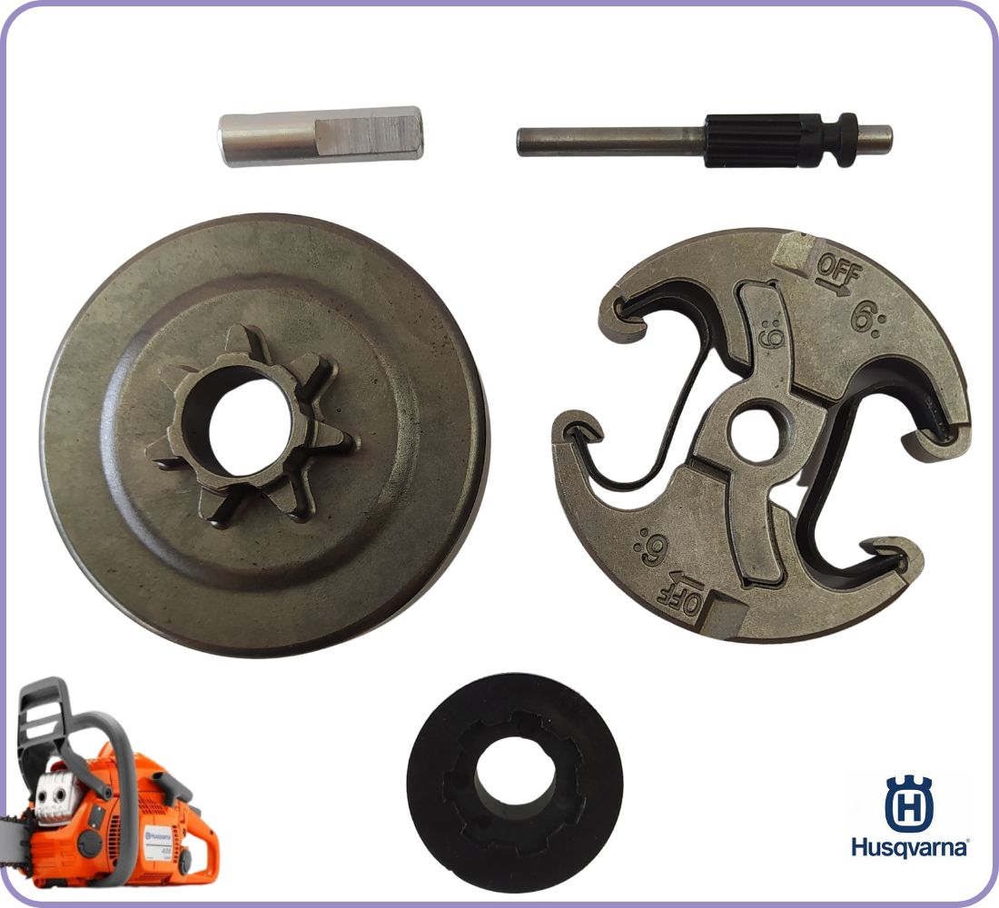 POMPA OLIO FRIZIONE e CAMPANA per motosega HUSQVARNA 440 450 345 350 ricambi