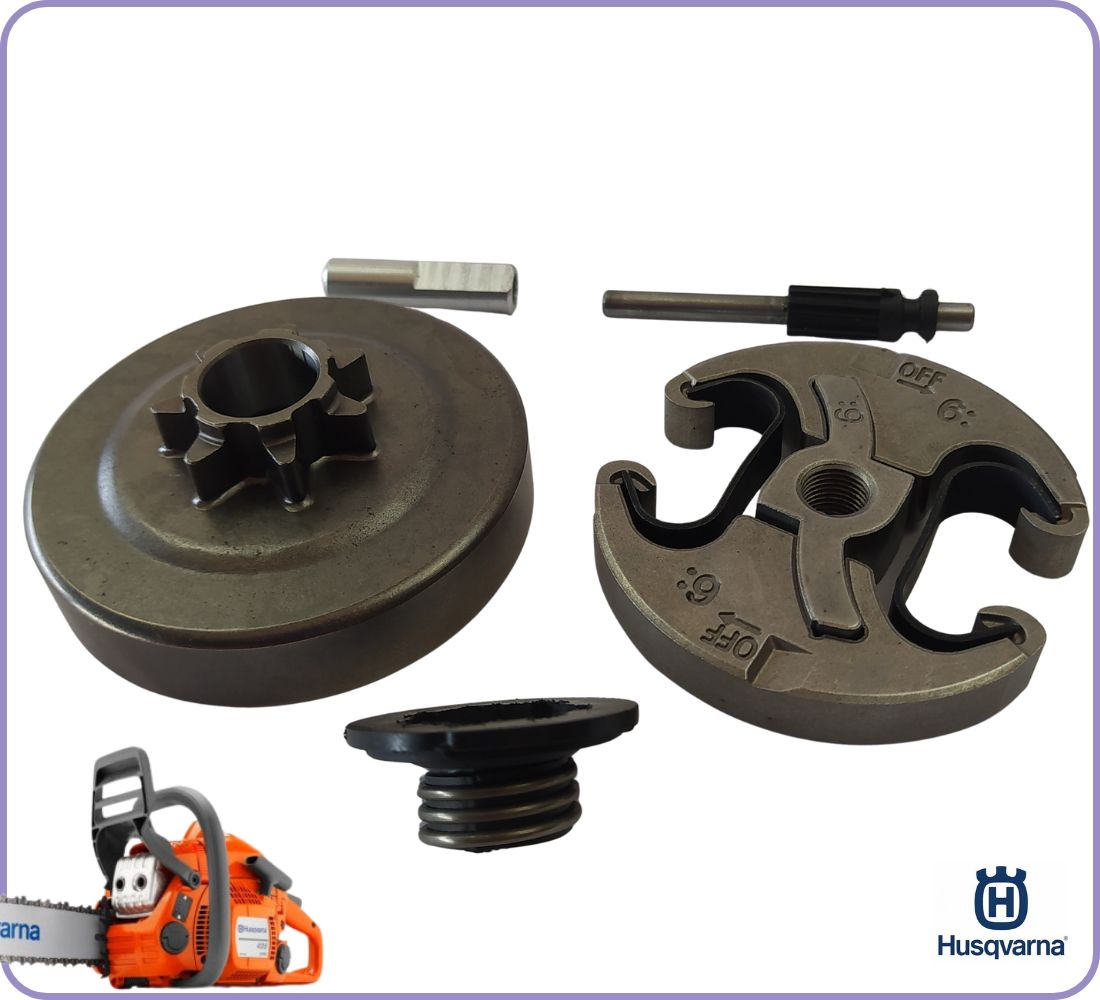 POMPA OLIO FRIZIONE e CAMPANA per motosega HUSQVARNA 440 450 345 350 ricambi