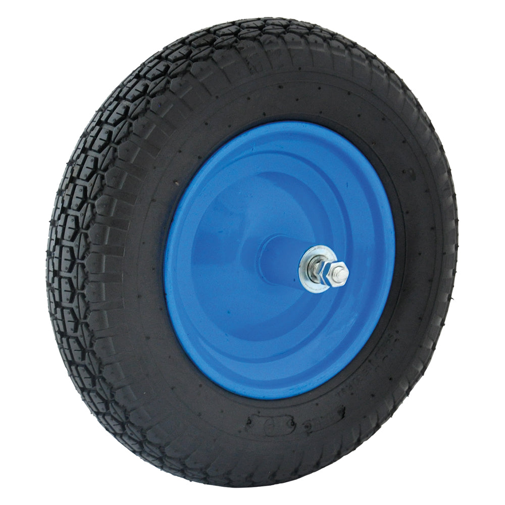 Rueda de carretilla con cámara de aire 35 cm con rodamientos – Distancia entre ejes 125 mm, con tacos