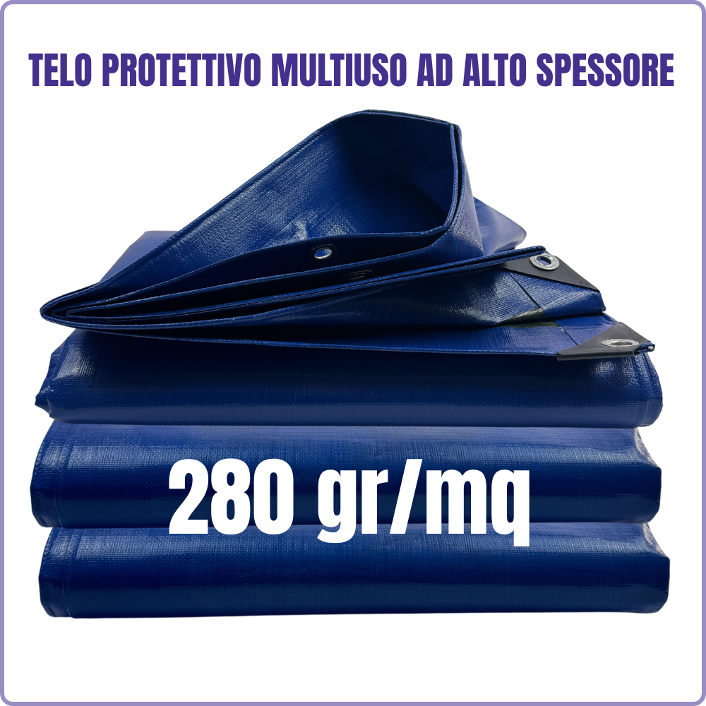 Telone Impermeabile con Occhielli – Telo Pesante 3x2, 3x3, 4x4, ecc.