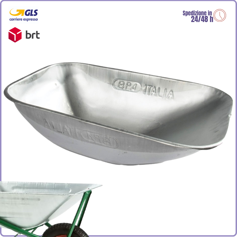 75 Litre Galvanized Metal Wheelbarrow Tub – Construction Bricklayer Spare Part