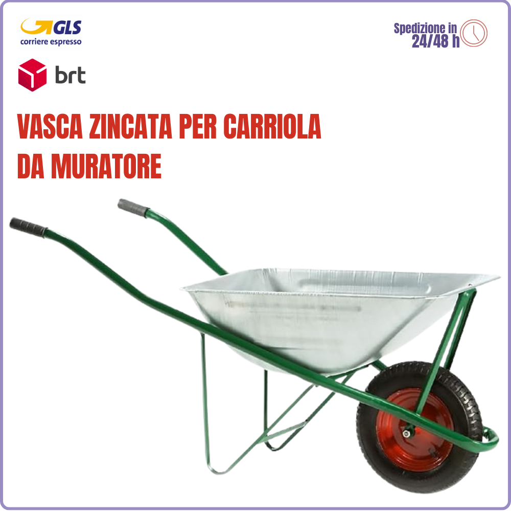 75 Litre Galvanized Metal Wheelbarrow Tub – Construction Bricklayer Spare Part