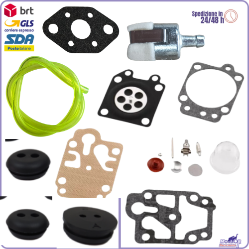 Kit Membrane Walbro WYL WYK con Filtro Benzina Tubi e Gommini Serbatoio per Decespugliatore e Motosega