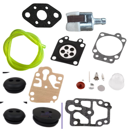 Kit Membrane Walbro WYL WYK con Filtro Benzina Tubi e Gommini Serbatoio per Decespugliatore e Motosega