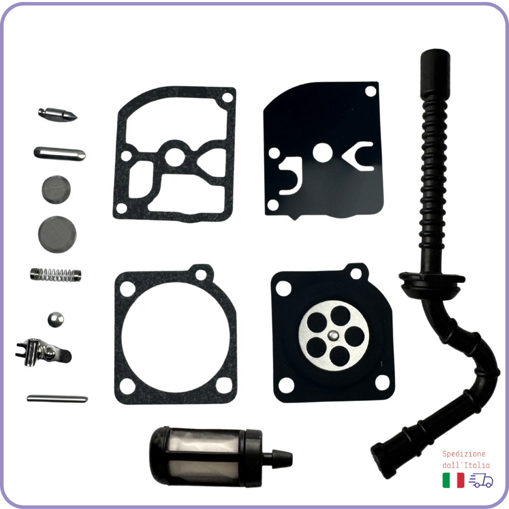 Kit Riparazione Carburatore per Motosega Stihl 025 MS 250 – Tubo Benzina, Filtro, Membrane Zama