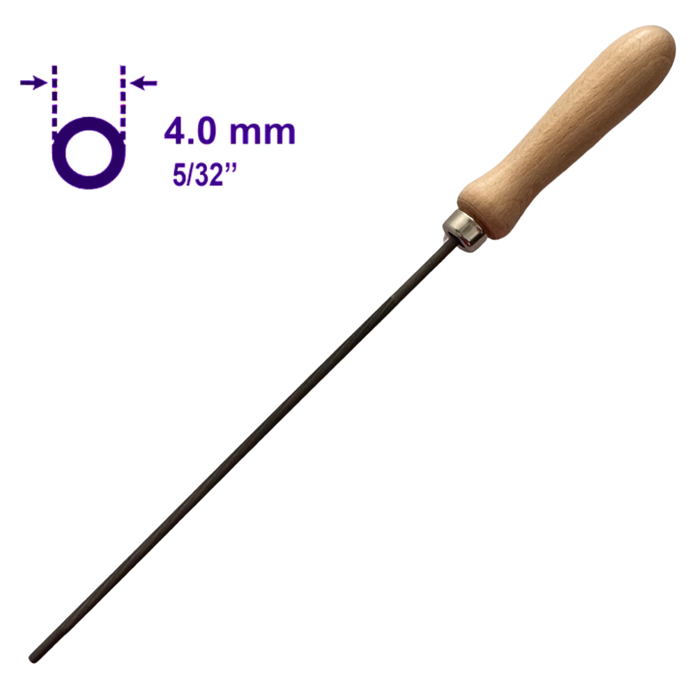 Lima Tonda 4,0 mm 5/32" per Affilatura Catena Motosega a Mano – 200 mm