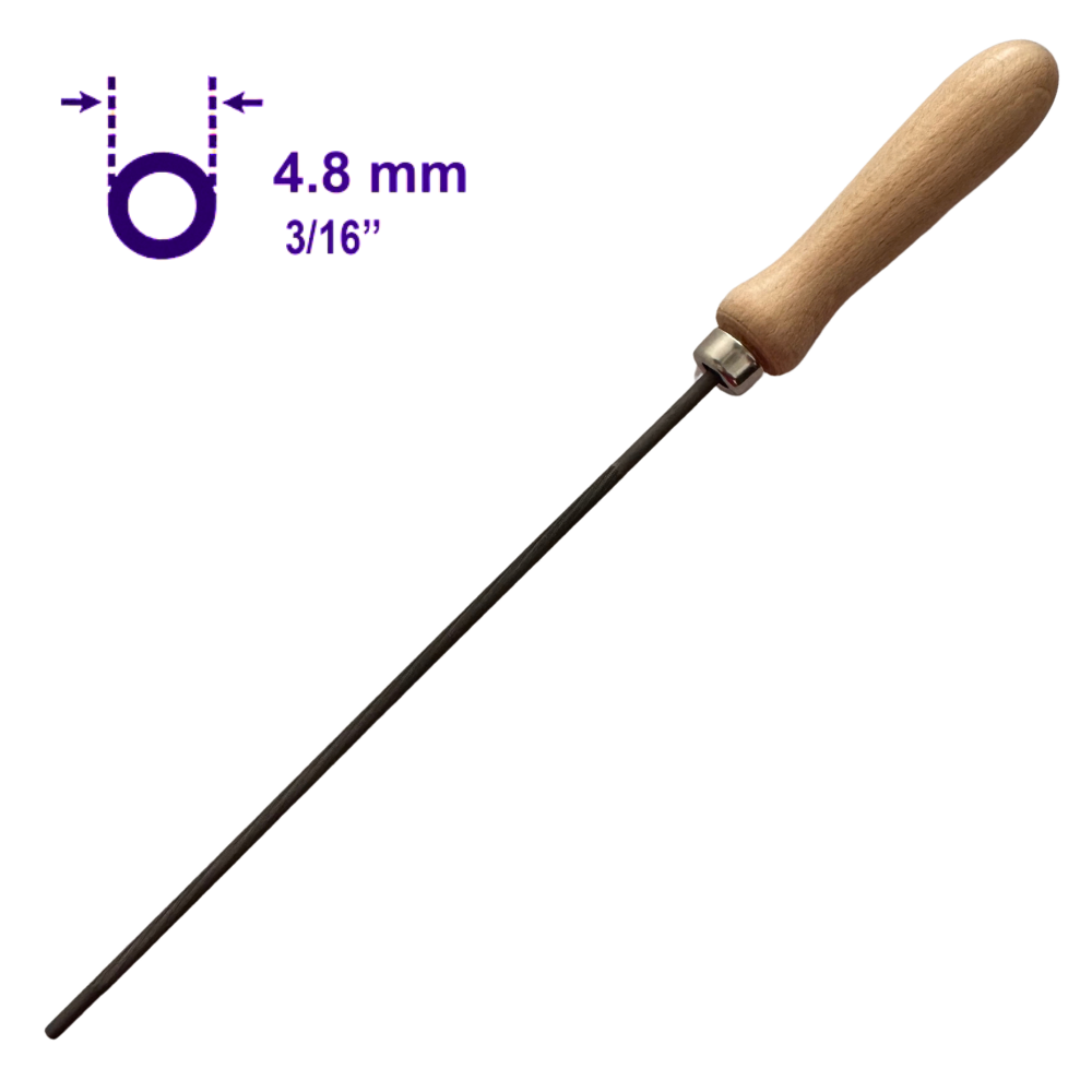 Lima Tonda 4,8 mm 3/16" per Affilatura Catena Motosega a Mano – 200 mm