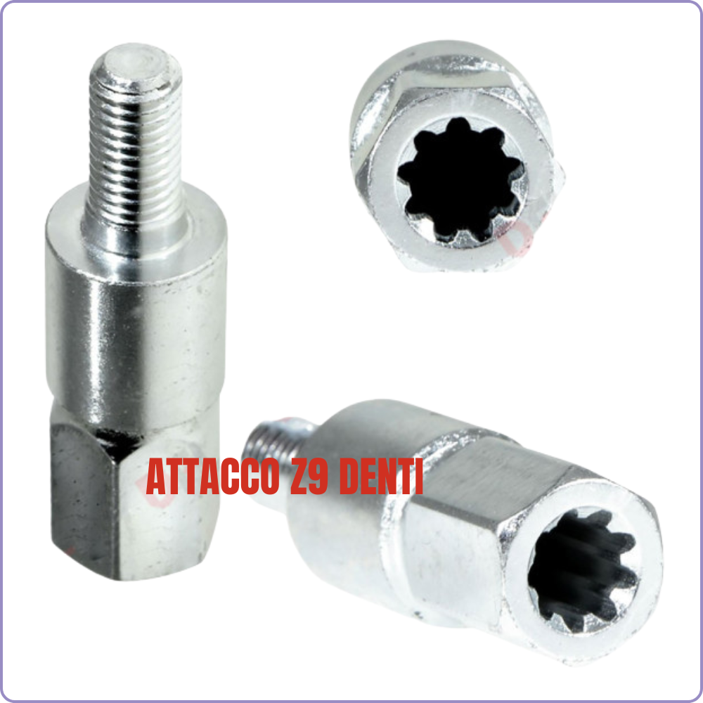 Universal Bevel Gear for Brush Cutter with 5 Adapters Ø24-28 mm + Square or Toothed Insert