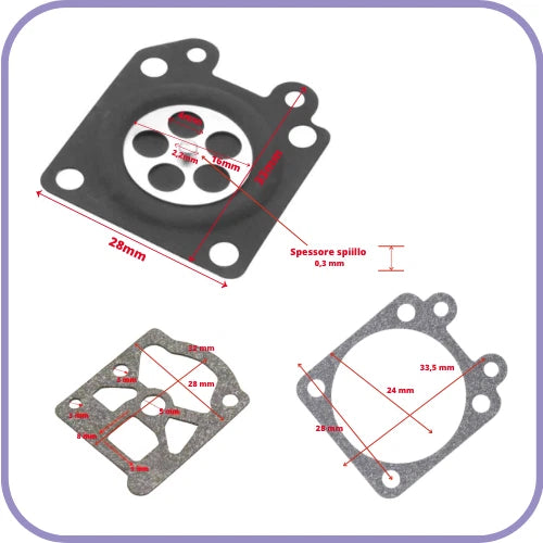 Kit riparazione membrane + Filtro e Tubo Benzina per Stihl MS 210 230 250 / 021 023 025