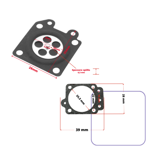 Kit Membrane Walbro WYL WYK con Filtro Benzina Tubi e Gommini Serbatoio per Decespugliatore e Motosega